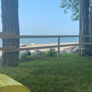 Adirondack chair view while band is setting up. Fun Sunday evening!