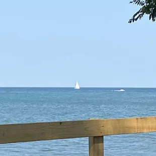 Beautiful lake view from the Adirondack chairs.