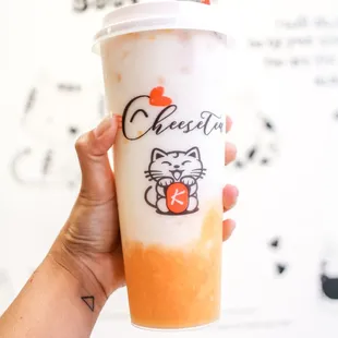first love - coconut milk with papaya and strawberries