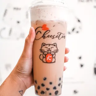 Potted Milk Tea Large with Boba