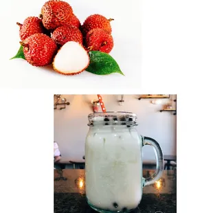 Lychee bubble milk tea