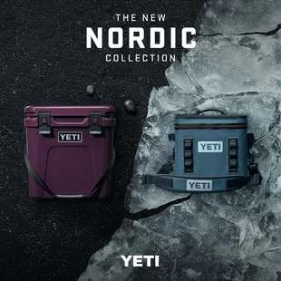 two yeti coolers on ice