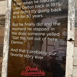 a sign on the wall