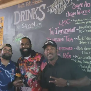 Owner Chris (left) and Bartender Chris (Center). Thanks for a great time fellas!