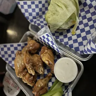 mango habanero wings and lettuce wrap burger so good