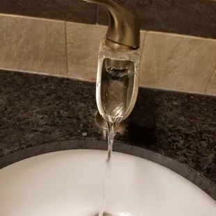 Interesting water faucet in the bathroom