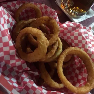 Onion rings are very good
