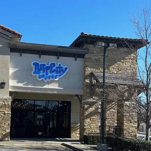 the front of the building