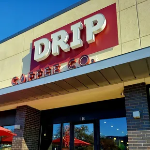 the front entrance of a coffee shop