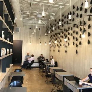 Seating area. I&apos;m not sure this picture does the space justice. It is bright and cute.