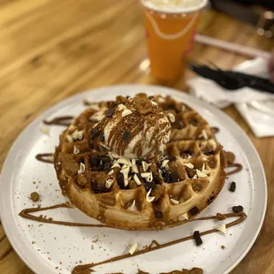 Nutella Dream Milkshake and Biscoff Belgian waffle