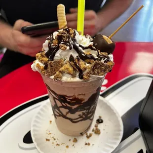 a chocolate milkshake