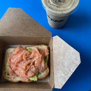 Lox avo toast &amp; iced latte