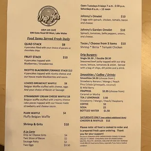 Menu. You order at the counter and have a seat.