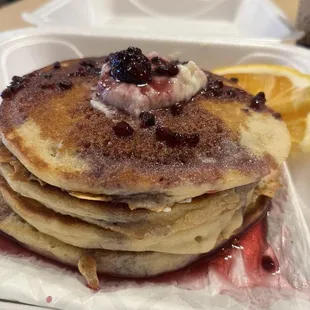 Ricotto BlackBerry Orange Stack.  Everything is served in to go containers even if you eat in