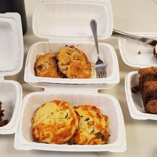 Carrot cake / banana scone / kabocha and zucchini scone / banana bread