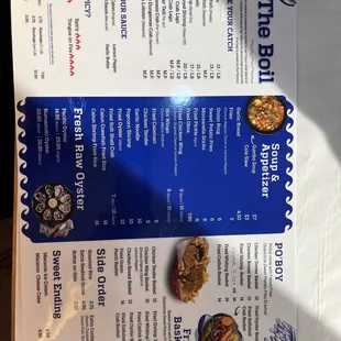 Back of menu