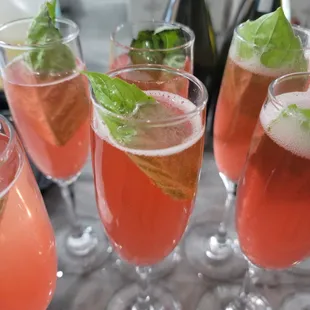Strawberry-Basil Mimosa