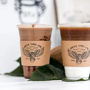 two cups of iced coffee