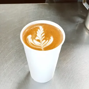 Latte art from their skilled, military dependent baristas.