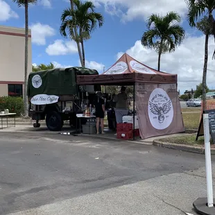 a food truck parked in front of a building