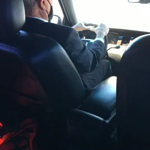 Here was my Aunt's driver, you can see he was also prepared for everyone's health and safety! Thank-you!