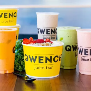 a variety of drinks