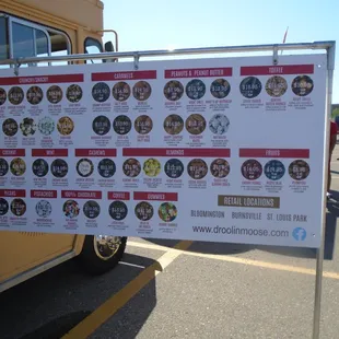 Giant menu board - 46 varieties ready to eat!