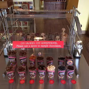a display of various donuts