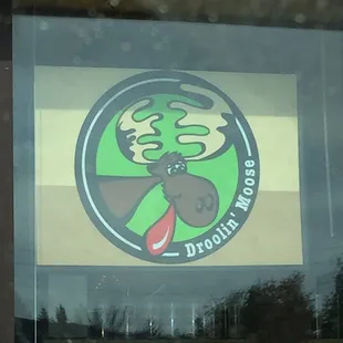 a logo on a window