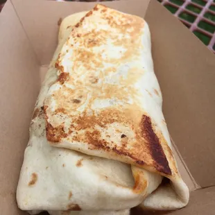 Grilled shedder beef burrito