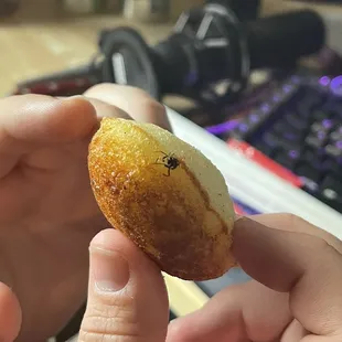 Unknown bug baked into the smiley egg waffle.