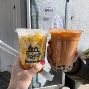 Mango coconut latte, thai milk tea