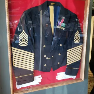 military uniform on display