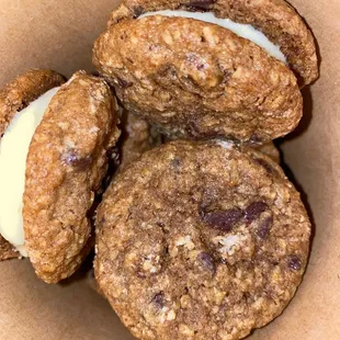 Oatmeal Chocolate Chip Ice Cream Sandwiches