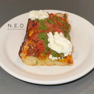 Queen Margherita Detroit-style Pizza with Ricotta
