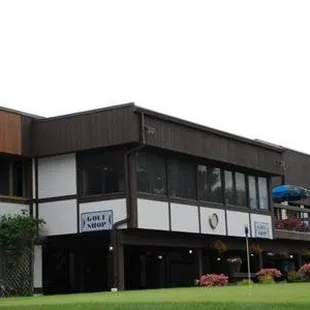 the front of the building