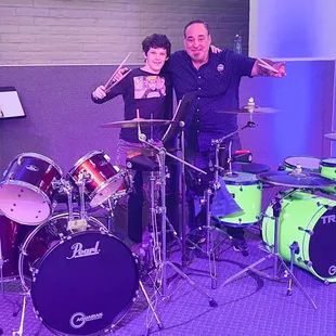 Nathan and Chip Ritter rocking it in drum lessons