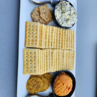 Artichoke dip and wine cheese