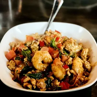 a bowl of food