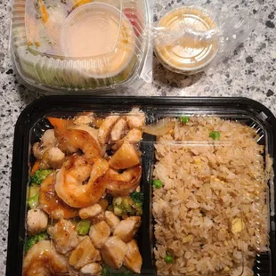 Chicken and shrimp hibachi entree