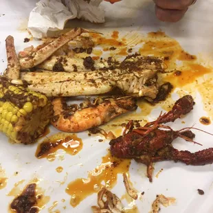 Shrimp, crawfish and crab legs