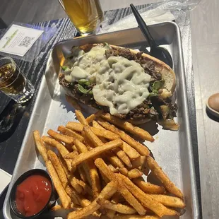 Philly Cheese Steak and fries