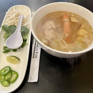 Seafood Hu Tieu, a delightfully different mixed seafood soup.