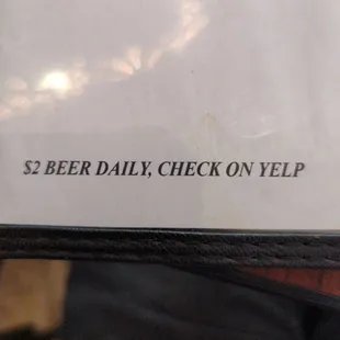 $2 beer