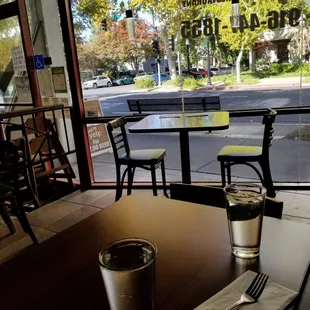 The restaurant interior, looking out at Midtown.