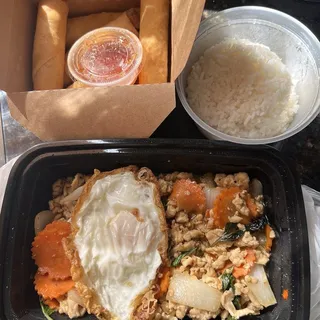 Ground Chicken Basil W/ Fried Egg