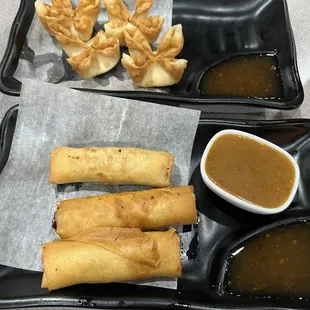 Spring veggie rolls &amp; crab rangoon