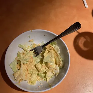 Salad with ginger dressing