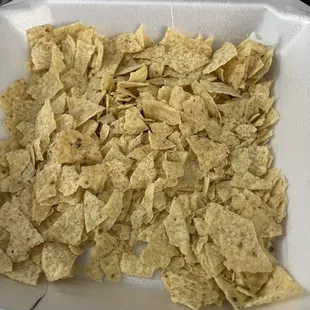 This is the bottom half of the house made chips...that look a lot like the bottom of a bag of Tostitos.